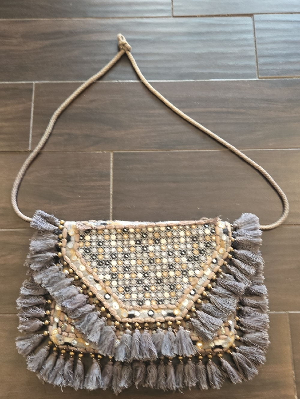 IbBan Anthropologie Boho Embellished Purse